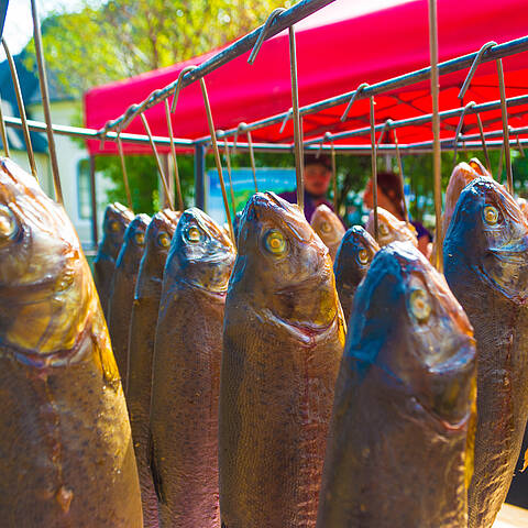 Gebratener Fisch am Fischfest in Feld am See © Michael Plakolb